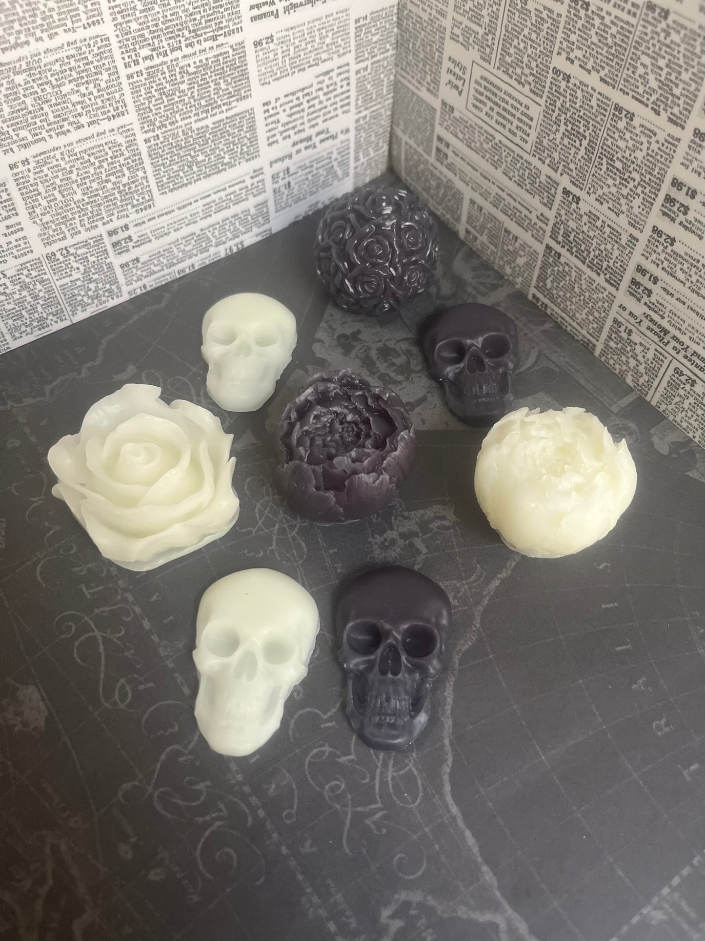 Floral and skull wax melts